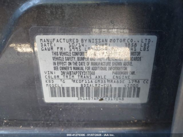 3N1AB7AP7EY317048 Nissan SENTRA SR
