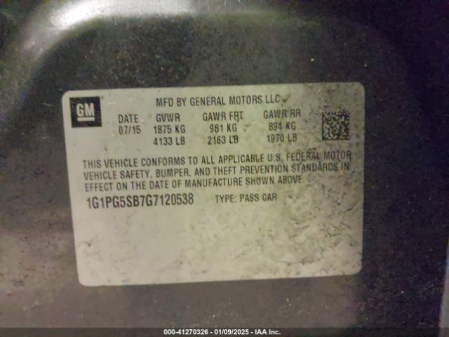 1G1PG5SB7G7120538 Chevrolet Cruze Limited Ltz Auto
