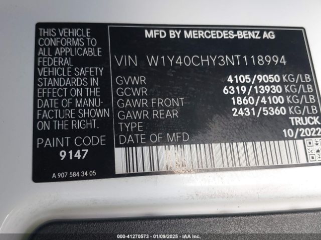 W1Y40CHY3NT118994 Mercedes-Benz Sprinter 2500 High Roof I4