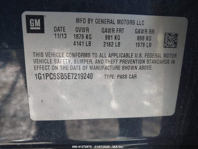 Chevrolet Cruze 1lt Auto 2014 1G1PC5SB5E7219240 Image 9