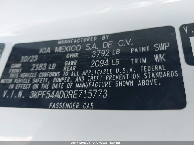 KIA Forte Gt-line 2024 3KPF54AD0RE715773 Image 9