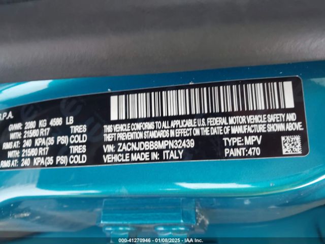 ZACNJDBB8MPN32439 Jeep Renegade Latitude 4x4