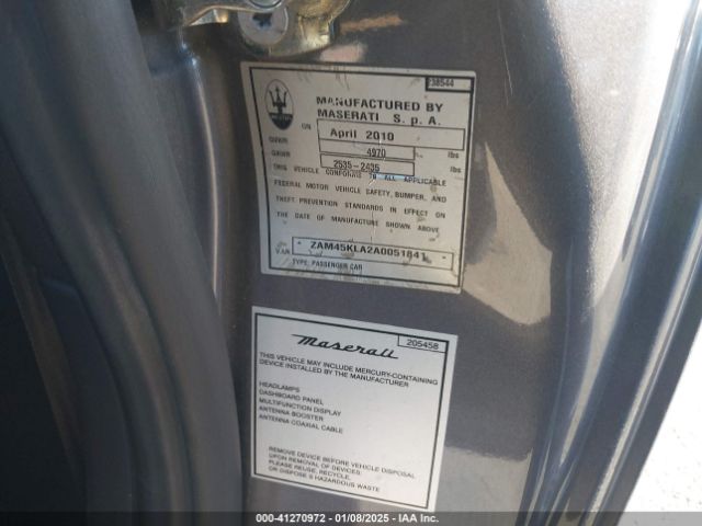 2010 MASERATI GRANTURISMO ZAM45KLA2A0051841 Photo 8