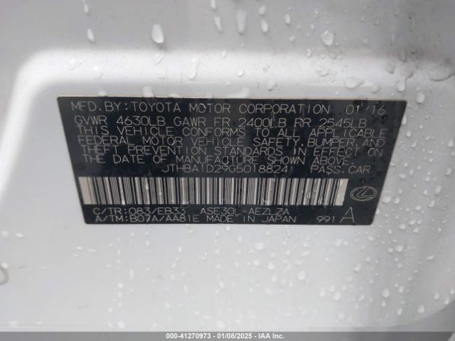 JTHBA1D29G5018824 Lexus IS 200T