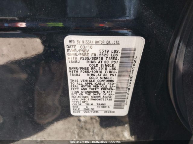 JN8CS1MW9GM752735 Infiniti QX70