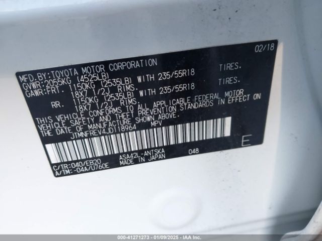 JTMNFREV4JD118964 Toyota RAV4 SE