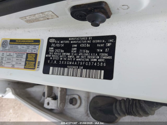 5XXGM4A79FG374586 KIA Optima Lx