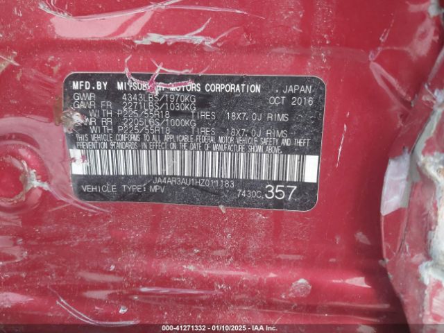 JA4AR3AU1HZ011183 Mitsubishi Outlander Sport 2.0 Es