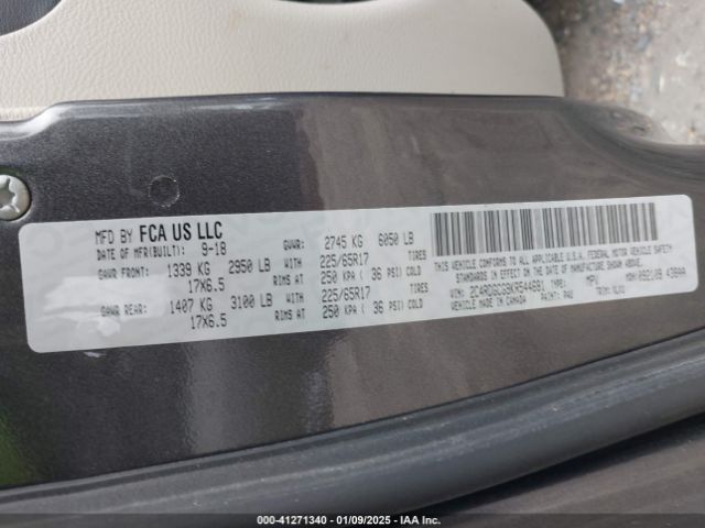 2C4RDGCG9KR544681 Dodge Grand Caravan Sxt