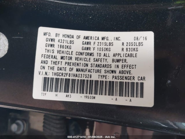 1HGCR2F81HA037528 Honda k24w1