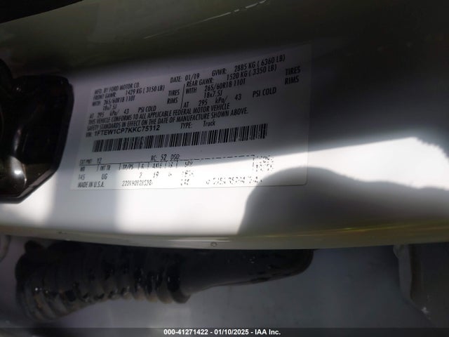 1FTEW1CP7KKC75312 Ford F-150 Xlt