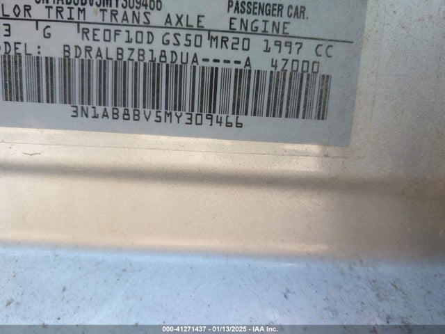 3N1AB8BV5MY309466 Nissan SENTRA S