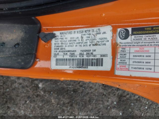 2011 NISSAN 370Z JN1AZ4EH6BM554805 Photo 8