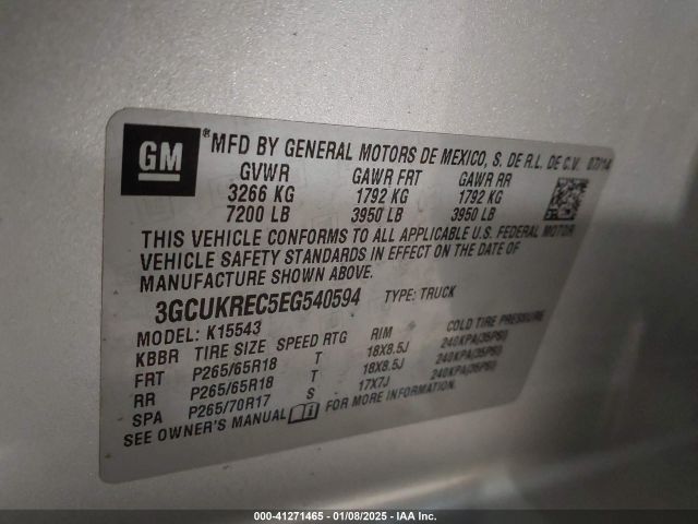 2014 CHEVROLET SILVERADO 1500 3GCUKREC5EG540594 Photo 8