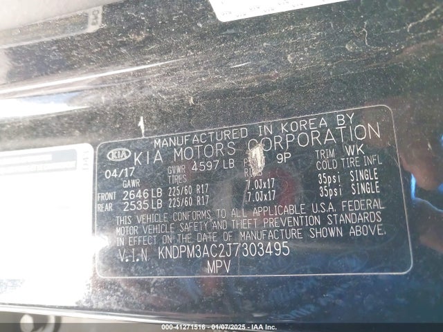 KIA gdi theta ii 2018 KNDPM3AC2J7303495 Image 9