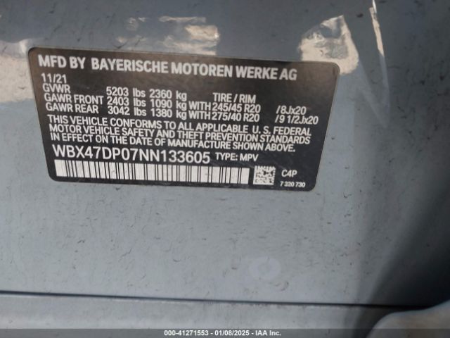 WBX47DP07NN133605 BMW X3 Sdrive30i