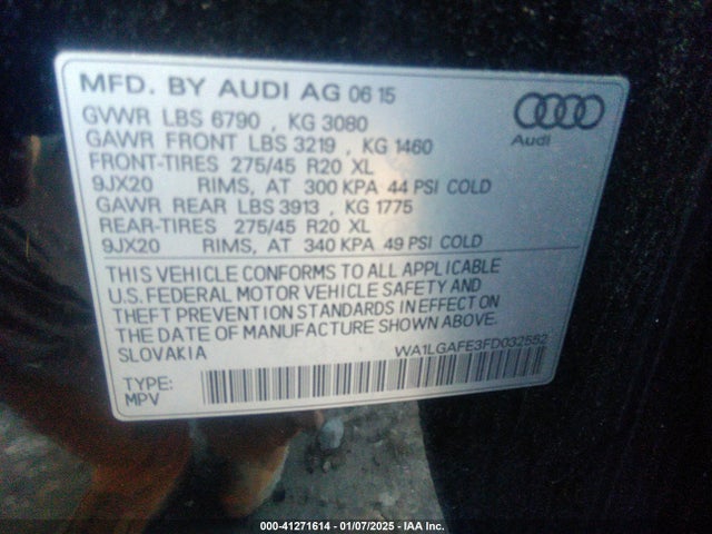 2015 AUDI Q7 WA1LGAFE3FD032552 Photo 8