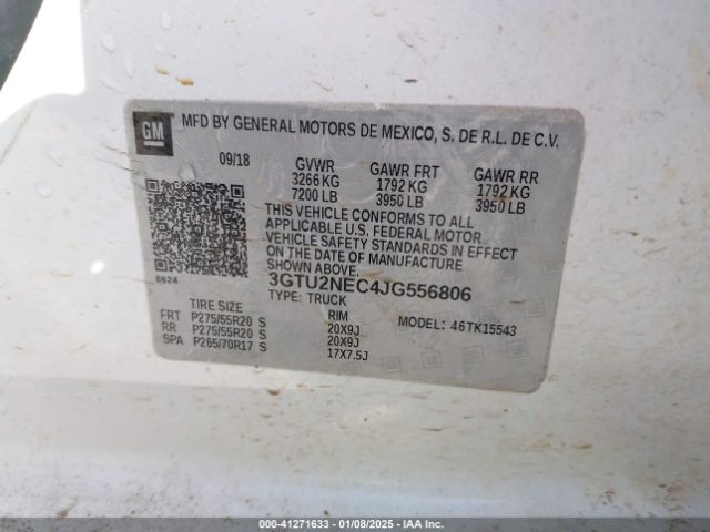 3GTU2NEC4JG556806 GMC Sierra 1500 Slt