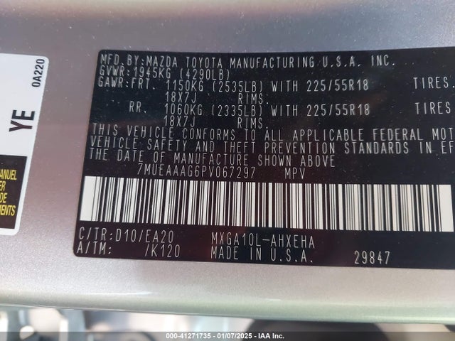 7MUEAAAG6PV067297 Toyota Corolla Cross Xle