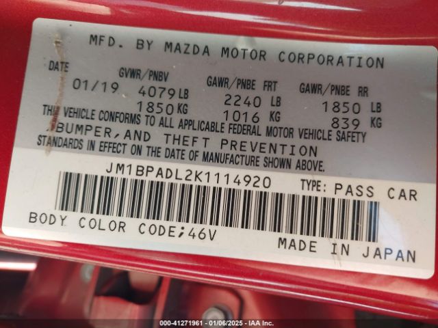 JM1BPADL2K1114920 Mazda Mazda3 Preferred Package