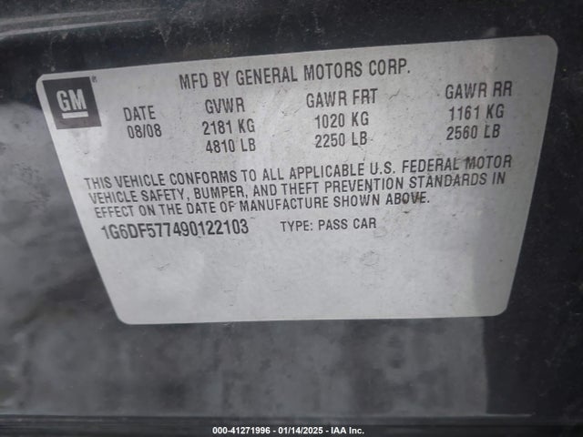 2009 CADILLAC CTS 1G6DF577490122103 Photo 8
