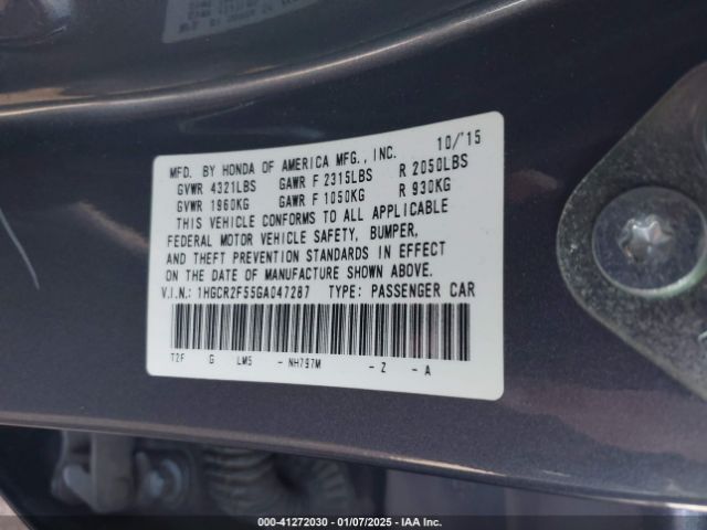 1HGCR2F55GA047287 Honda Accord Sport