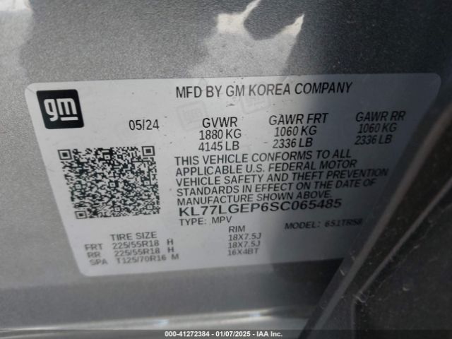 KL77LGEP6SC065485 Chevrolet Trax Fwd 1rs