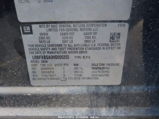 LRBFXBSA0HD095203 Buick Envision Essence