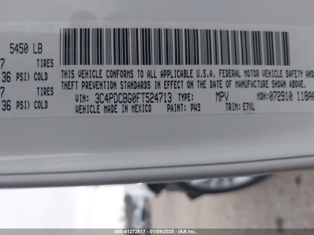 Dodge Journey Sxt 2015 3C4PDCBG0FT524713 Image 9