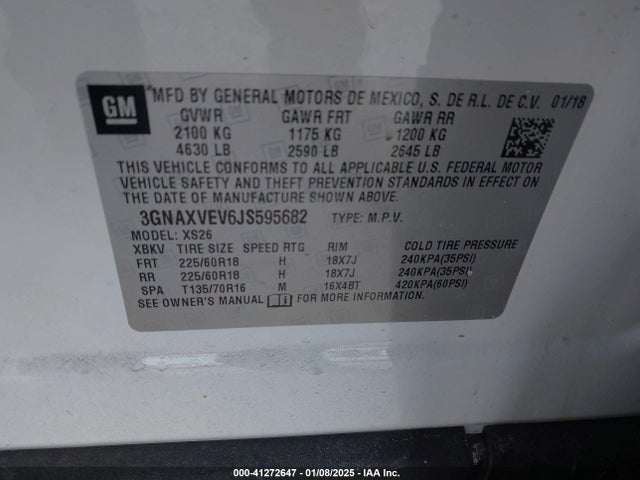 3GNAXVEV6JS595682 Chevrolet Equinox Premier