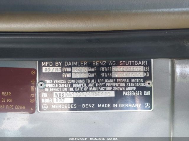 1988 MERCEDES-BENZ 560 WDBBA48D0JA088479 Photo 8