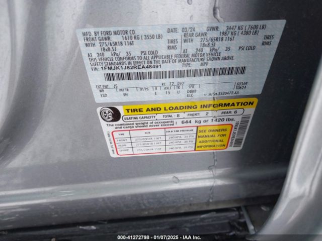 1FMJK1J82REA48491 Ford Expedition Xlt Max