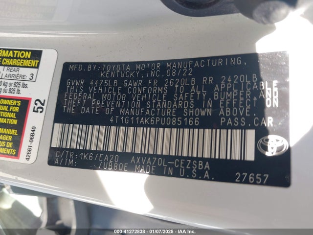 Toyota CAMRY SE 2023 4T1G11AK6PU085166 Image 9
