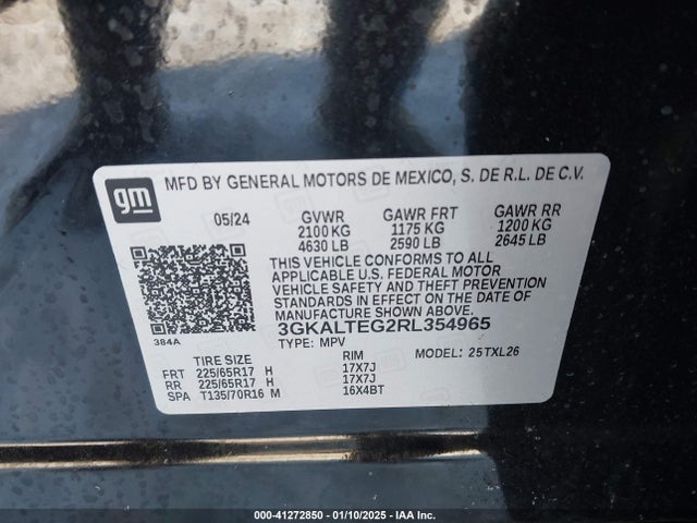 3GKALTEG2RL354965 GMC Terrain Awd Sle