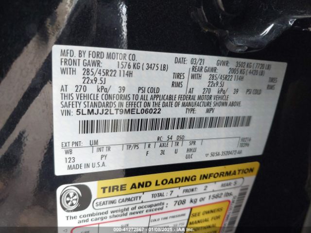 5LMJJ2LT9MEL06022 Lincoln Navigator Reserve