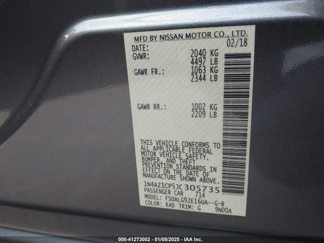 Nissan Leaf Sl 2018 1N4AZ1CP5JC305735 Image 9