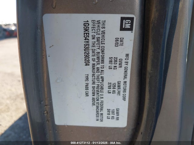 2003 CADILLAC DEVILLE 1G6KE54Y63U290204 Photo 8