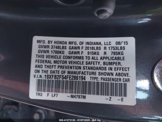 19XFB2F54FE286194 Honda Civic Lx
