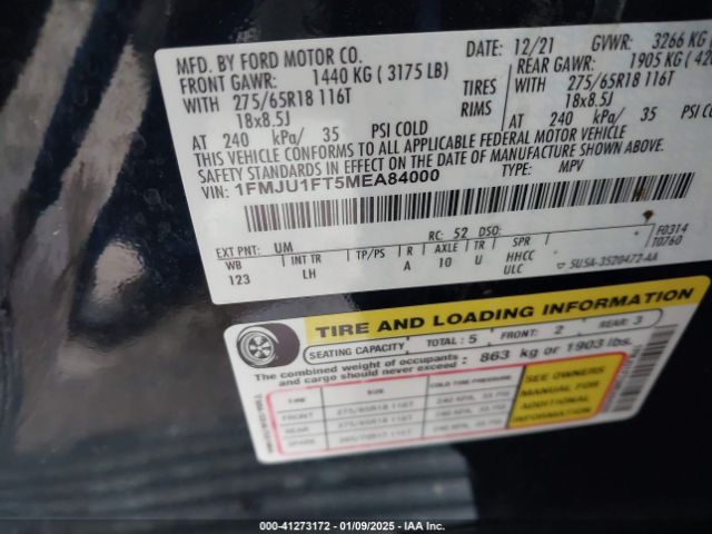 1FMJU1FT5MEA84000 Ford Expedition Xl