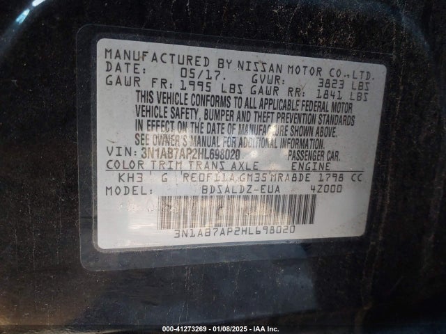 Nissan SENTRA SV 2017 3N1AB7AP2HL698020 Image 9