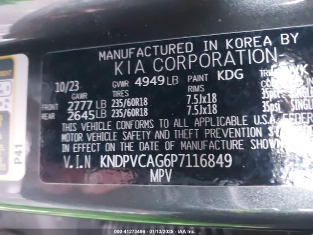 KNDPVCAG6P7116849 KIA Sportage Hybrid Ex