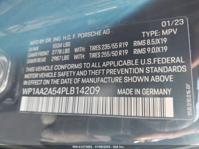 WP1AA2A54PLB14209 Porsche Macan T