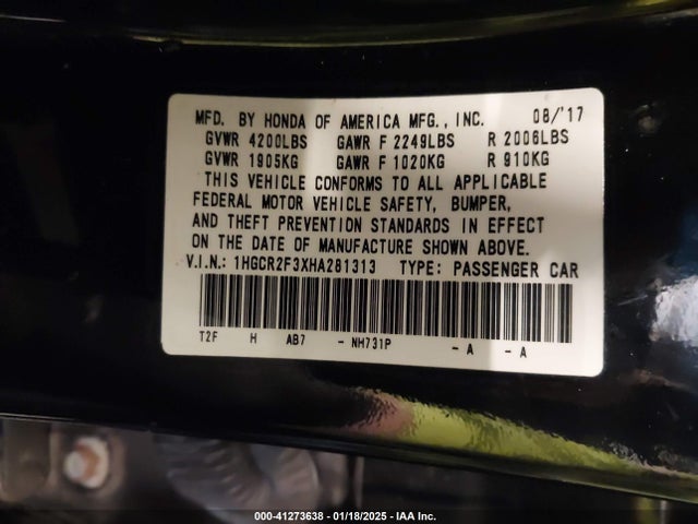1HGCR2F3XHA281313 Honda ACCORD LX