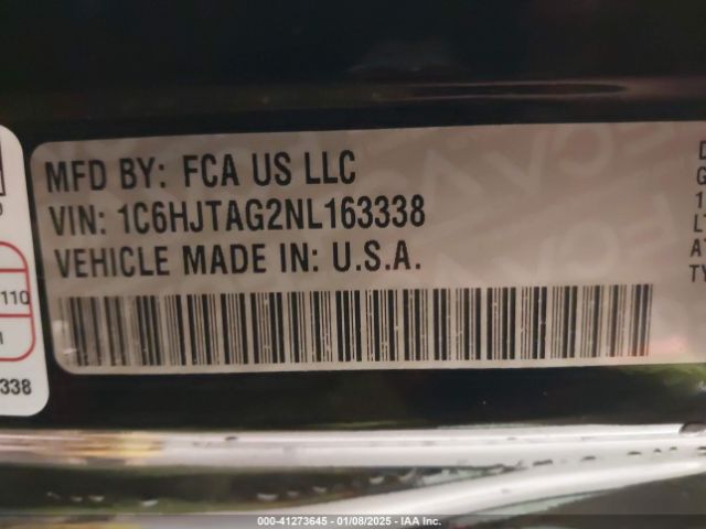 1C6HJTAG2NL163338 Jeep Gladiator Willys 4x4