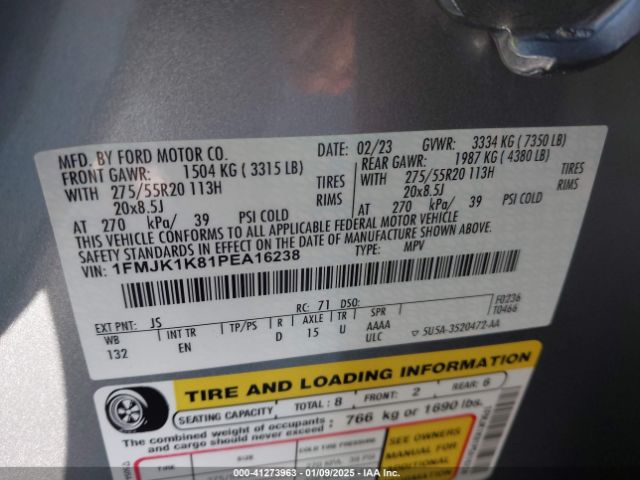 1FMJK1K81PEA16238 Ford Expedition Limited Max