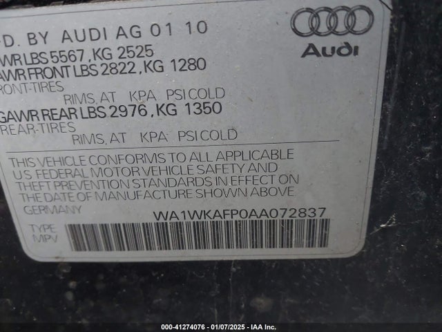 2010 AUDI Q5 WA1WKAFP0AA072837 Photo 8