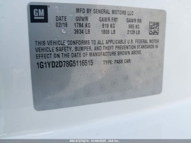 1G1YD2D78G5116515 Chevrolet CORVETTE STINGRAY