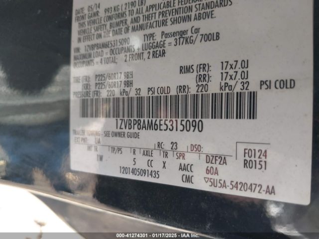 1ZVBP8AM6E5315090 Ford Mustang V6