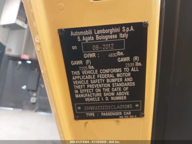 2012 LAMBORGHINI AVENTADOR ZHWUC1ZD2CLA01085 Photo 8