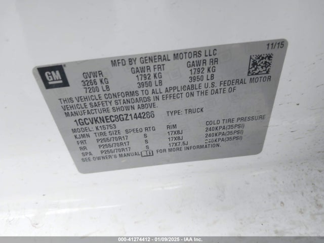 Chevrolet Silverado 1500 Wt 2016 1GCVKNEC8GZ144286 Image 9